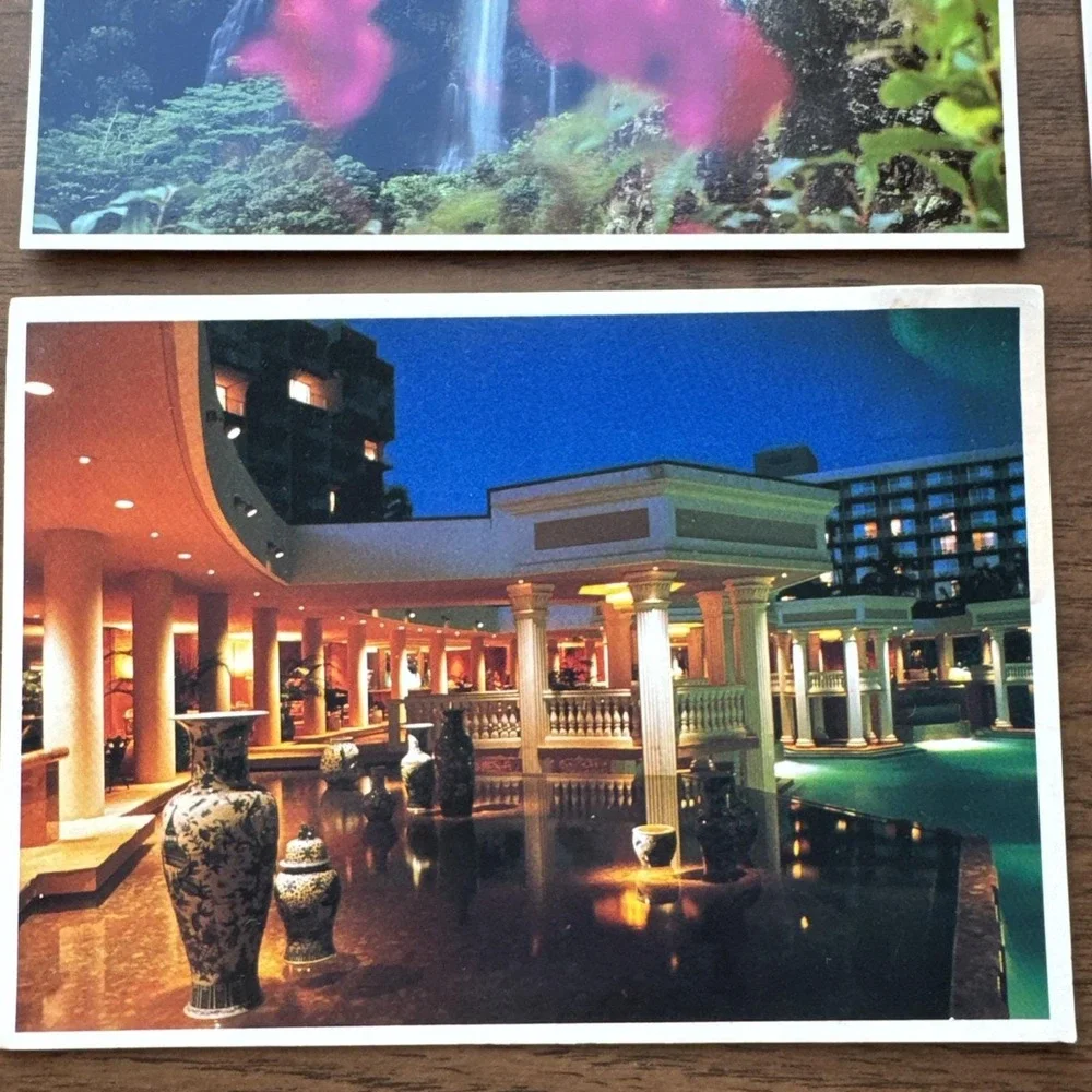 VTG‎ Lot 8 Hawaii Postcards Hotels Beach Air View Topless Bathing Beauty 1980s